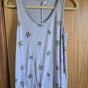 Old Navy Gray Tank Top with Palm Tree Design